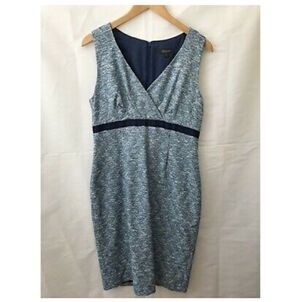 Vtg 90's ALEXON Dress14  Blue Cotton Blend Cocktail party Pencil